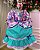 Vestido Junino Celebração Caipira Verde Tiffany - Imagem 1
