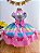 Vestido Infantil Junino Arraiá Festa São João Xadrez Colorido - Imagem 3