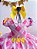 Vestido Infantil Junino Festa São João Xadrez Rosa Girassol - Imagem 3