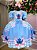 Vestido Junino Tematico Luxo Lilo Stitch Azul Bebe - Imagem 1