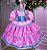 Vestido Junino Infantil Rosa Bebê Quermesse Chique com Babados e Laços - Imagem 1