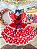 Vestido Infantil Junino Caipira Vermelho Desenho Corações - Imagem 3
