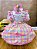 Conjunto Infantil Junino Camisa e Salopete Xadrez Rosa - Imagem 1