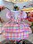 Conjunto Infantil Junino Camisa e Salopete Xadrez Rosa - Imagem 4