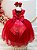 Vestido Infantil Vermelha Damas Luxo Festas - Imagem 2