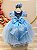 Vestido Infantil Azul Bebê Damas Strass Luxo - Imagem 3