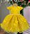 Vestido Jardim Encantado Realeza Amarelo Luxo - Imagem 1