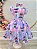 Vestido Infantil Lilo Stitch e Angel com Laço Lilás - Imagem 1