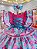 Vestido Infantil Junino Festa Caipira Pink e Azul Florido - Imagem 2