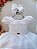 Vestido Infantil Branco Busto Nervura Daminhas Festas - Imagem 2