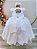 Vestido Infantil Branco Busto Nervura Daminhas Festas - Imagem 3