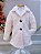 Casaco Infantil Pelúcia Forrado Off White Brilho e Botões - Imagem 5