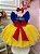 Vestido Infantil Branca de Neve Babados Strass - Imagem 2