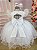 Vestido Batizado Branco Manga Cisne - Imagem 3