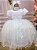 Vestido Branco Batizado Borboletas Peito Tule - Imagem 1