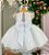 Vestido Batizado Bebe Branco Jardim Encantado - Imagem 3