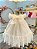 Vestido Infantil Bebê Marfim Jardim Encantado Luxo - Imagem 3
