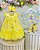 Vestido Infantil Bebê Amarelo Jardim Encantado Renda Luxo - Imagem 1