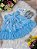 Vestido Infantil Bebê Azul Jardim Encantado Luxo - Imagem 2