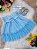Vestido Infantil Bebê Azul Jardim Encantado Luxo - Imagem 3