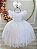 Vestido Infantil Branco Cinto de Pérolas e Busto Damas - Imagem 4