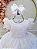 Vestido Infantil Branco Cinto de Pérolas e Busto Damas - Imagem 2