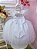 Vestido Infantil Branco Strass no Busto e Cinto de Pérolas - Imagem 3