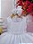 Vestido Infantil Branco Strass no Busto e Cinto de Pérolas - Imagem 4