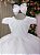 Vestido Infantil Branco Batizado Poa - Imagem 5
