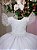 Vestido Infantil Branco Glitter Renda Luxo - Imagem 2