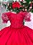 Vestido Infantil Vermelho Festa Luxo - Imagem 8