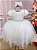 Vestido Branco Peito Tule Festa Luxo - Imagem 1