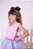 Vestido Infantil Rosa Glitter Babados Festa Luxo - Imagem 5