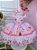 Vestido Infantil Circo Rosa Floral Cinto Pérolas Festas - Imagem 1