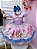 Vestido Infantil Fazendinha Bichos Aplique Botões Rosa Bebê - Imagem 1