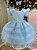 Vestido Infantil Azul Bebe Glitter Festa Luxo - Imagem 1