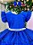 Vestido Infantil Azul Royal Glitter Festa Luxo - Imagem 4