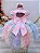 Vestido Infantil Rosa Arco Iris Chuva de Amor Festas - Imagem 3