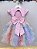 Vestido Infantil Rosa Arco Iris Chuva de Amor Festas - Imagem 6