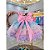 Vestido Bebê Rosa Busto Com Nervura Saia Babados Coloridos - Imagem 3