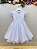 Vestido Infantil Branco Busto Com Renda Batizados Daminhas - Imagem 4