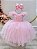 Vestido Infantil Rosa Busto Com Renda - Imagem 1