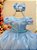 Vestido Infantil Azul Bebê Tule Renda Casamento Luxo - Imagem 2