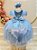 Vestido Infantil Azul Bebê Tule Renda Casamento Luxo - Imagem 3