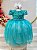 Vestido Infantil Verde Tule Renda Casamento Luxo - Imagem 1