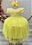 Vestido Infantil Amarelo Tule Renda Casamento Luxo - Imagem 4