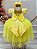Vestido Infantil Amarelo Tule Renda Casamento Luxo - Imagem 3