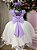 Vestido Infantil Daminha Midi Florista Jardim Encantado Lilas e Off - Imagem 3