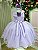 Vestido Infantil Daminha Regata Flores Lilas e Off - Imagem 4