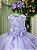 Vestido Infantil Daminha Regata Flores Lilas e Off - Imagem 2